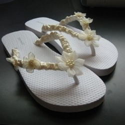 Wedding Flip Flops Ivory