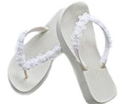 white dress flip flops